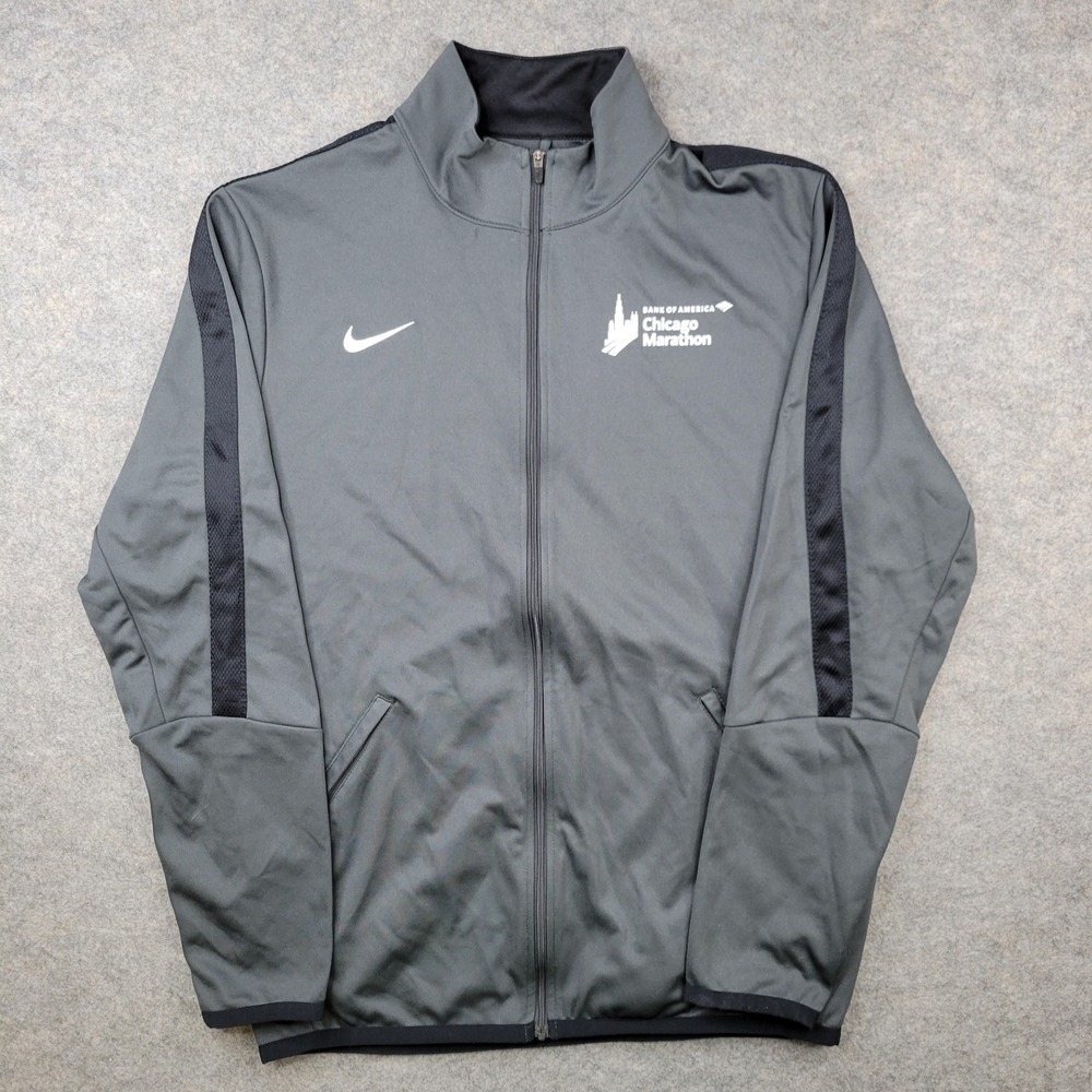 Nike Jacket Mens Medium Gray Chicago Marathon Track Full Zip‎ American Airlines